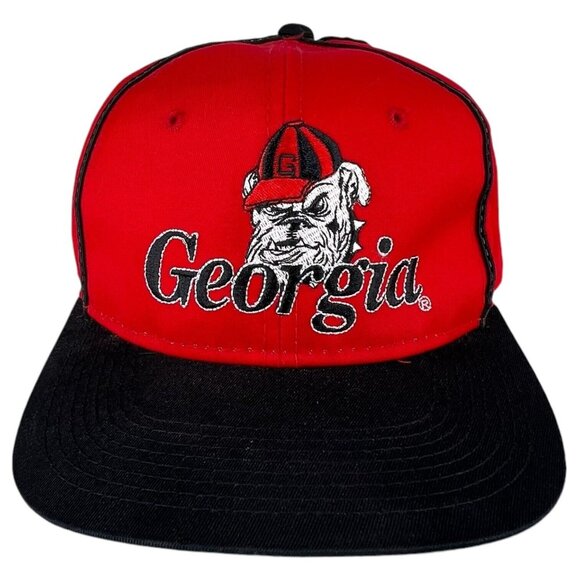 Georgia Bulldogs Snapback Hat By The Game Red And Black Cap Adjustable Vintage - Picture 2 of 9